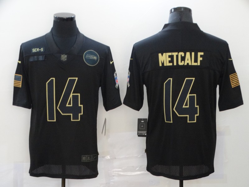 Men's Seattle Seahawks DK Metcalf #14 Black Jersey
